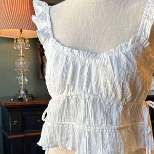 feminine white ruffle whimsical fairy tank